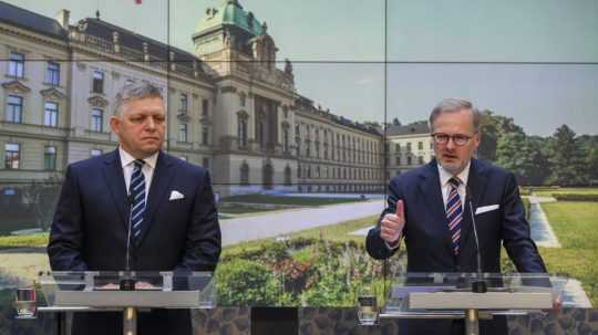 Slovenských premiér Robert Fico a predseda vlády ČR Petr Fiala.