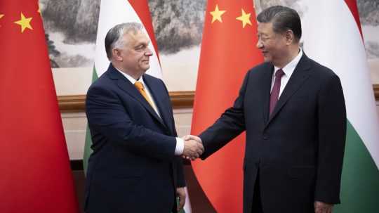 Maďarský premiér Viktor Orbán a čínsky prezident Si Ťin-pching.