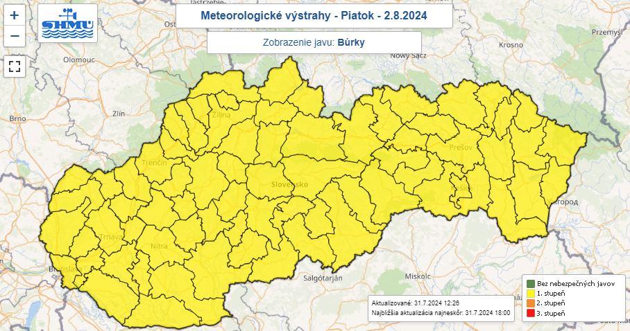 VÃƒÂ½straha pred bÃƒÂºrkami v piatok 2. augusta.