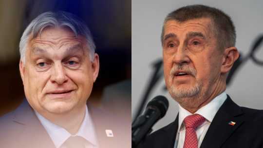 Zľava Viktor Orbán a Andrej Babiš.