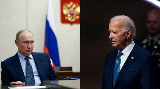 Na snímke Vladimir Putin a Joe Biden.