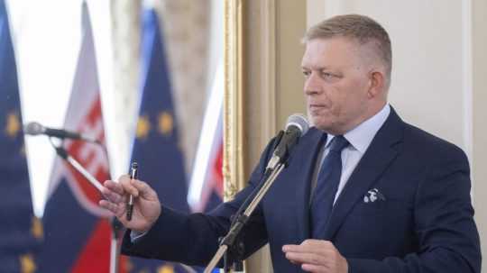 Na snímke premiér SR Robert Fico (Smer-SD) počas príhovoru.