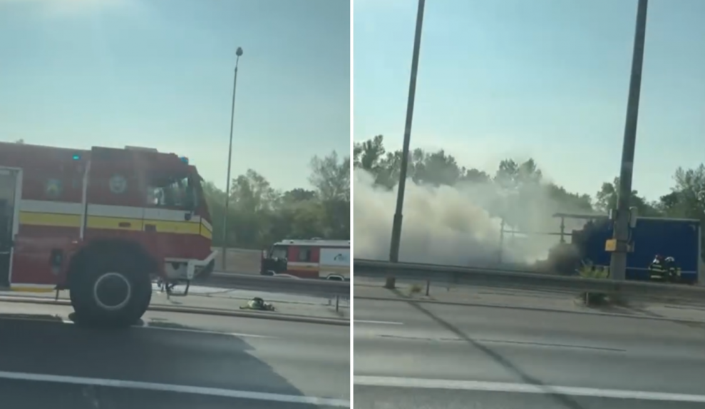 Pri frekventovanom bratislavskom moste zachvátil oheň nákladné auto, premávku museli uzavrieť