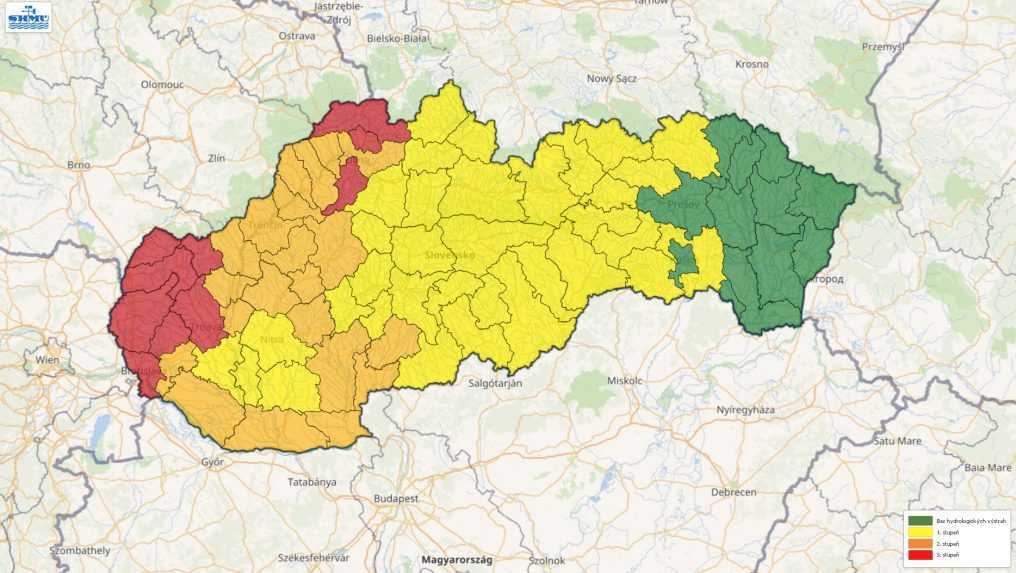 Hydrologické výstrahy platia na väčšine Slovenska.