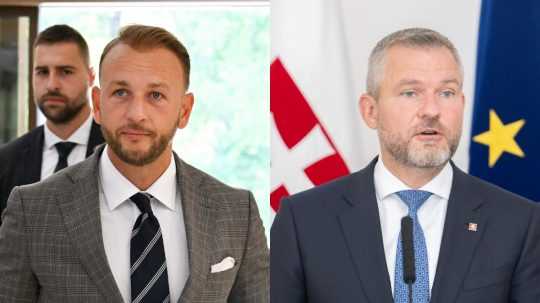 Zľava minister vnútra Matúš Šutaj Eštok (Hlas-SD) a prezident SR Peter Pellegrini.