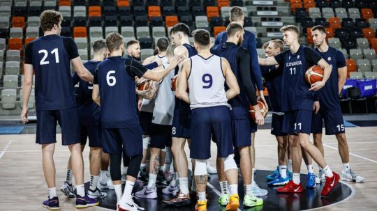 Na snímke basketbalová reprezentácia Slovenska.