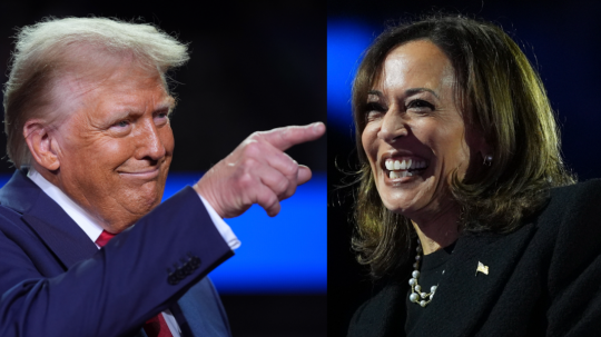 Americkí prezidentskí kandidáti Kamala Harrisová (vpravo) a Donald Trump (vľavo).